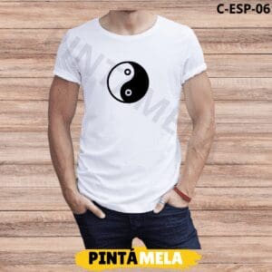 Camiseta Blanca  Adulto C/R- Hombre - Yin y yang