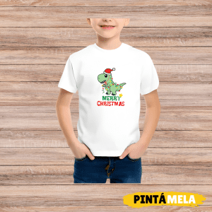 Camiseta Blanca C/R- Niñ@ – Dinosaurio
