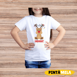 Camiseta Blanca C/R- Niñ@ – Reno Luces